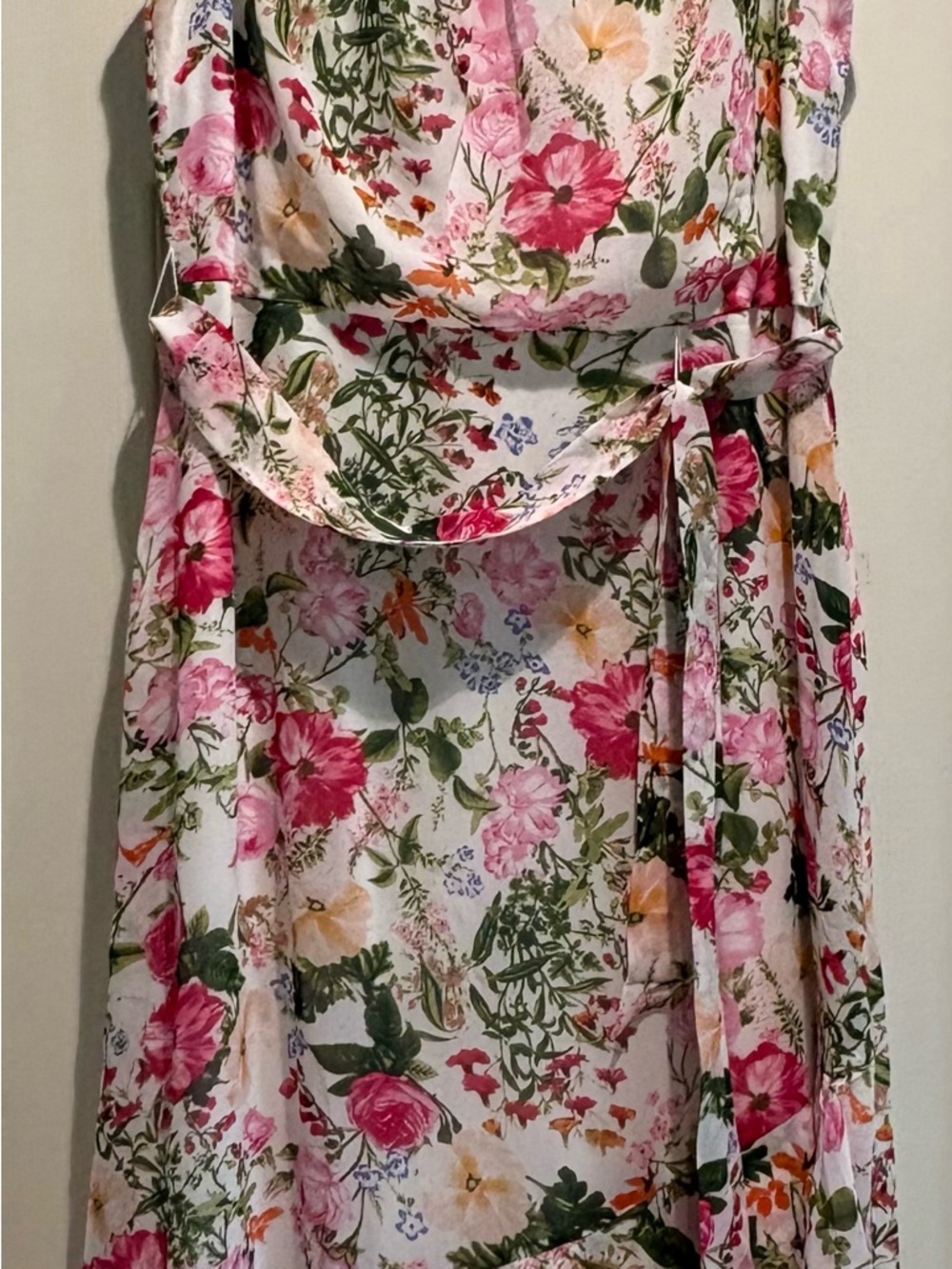 R&K Floral Print Dress in Pink, Green, White